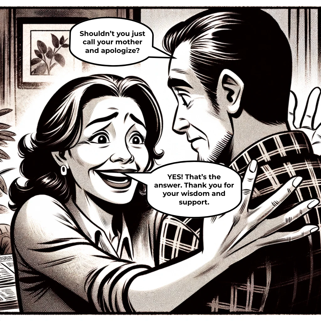 Comic: Nothing made Marisol feel more connected to her husband than when Roger offered unsolicited advice.