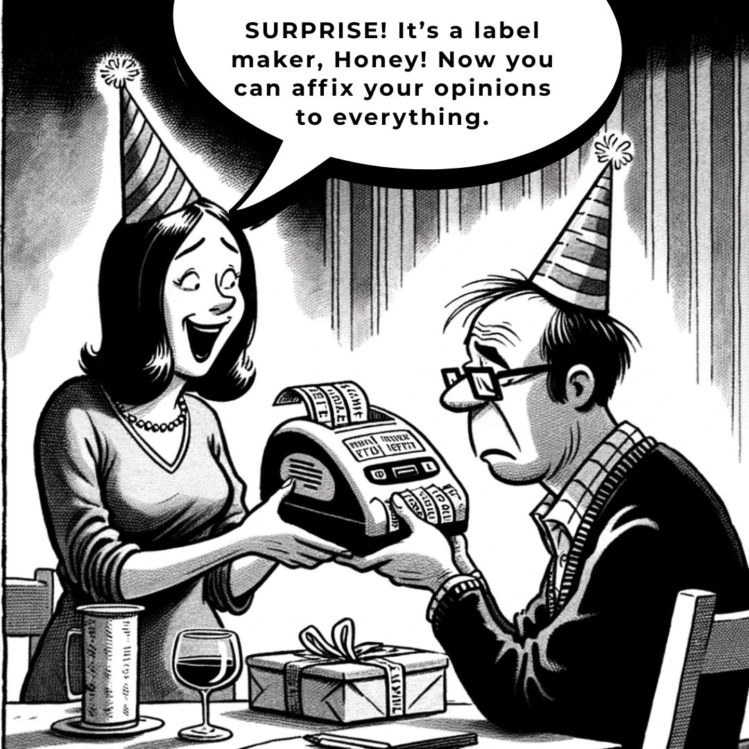 Comic: Sally buys Fred his anniversary gift.