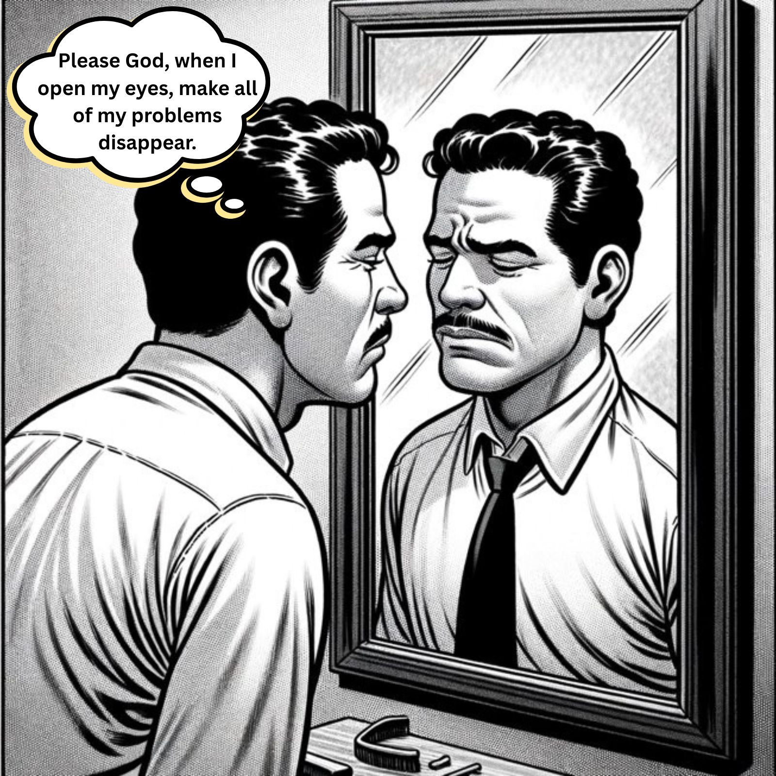 Comic: Gabriel opens his eyes for the 636th time in a row.